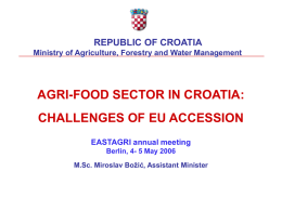 AGRI-FOOD SECTOR IN CROATIA: CHALLENGES OF