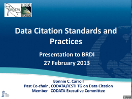 Data Citation Standards and Practices