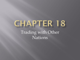 Chapter 18- Trading with Other Nations