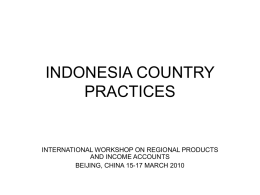 indonesia country practices - United Nations Statistics Division