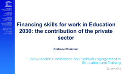 Financing skills for work in education 2030: Contribution of private