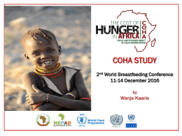 Cost of hunger study updates - World Breastfeeding Conference