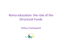 Roma education: the role of the Structural Funds