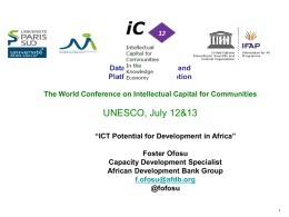 ICT Potential for Development in Africa