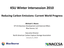 Session 1b * Reducing Carbon Emissions: Current World Progress