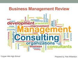 Business Management Review - Mr. Willardson`s Business