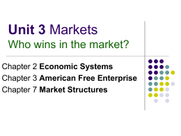 Economics Unit 3 Markets