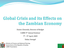 Global crisis and its effects on the Zambian economy Session 4