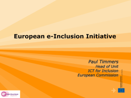 European i2010 initiative on e-inclusion
