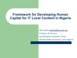 Developing Human Capital for IT Local Content