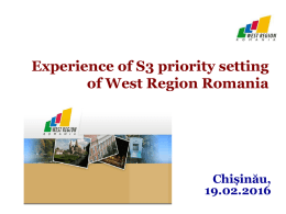 Experience of S3 priority setting of West Region Romania