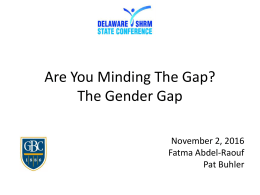 Are You Minding The Gap? The Gender Gap