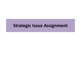 Strategic Issue Assignment