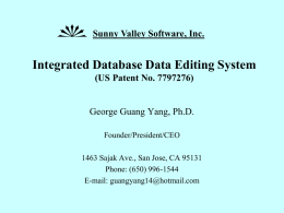 Sunny Valley Software Presentation
