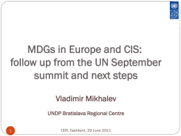 MDGs in the CIS - Center for Economic Research