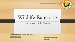 Wildlife Ranching – an industry of the future