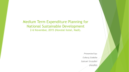 Workshop on Medium Term Expenditure Planning for