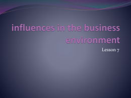 influences in the business environment
