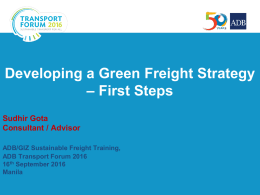 Developing a Green Freight Strategy – First Steps