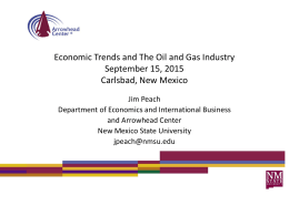 Economic Trends and The Oil and Gas