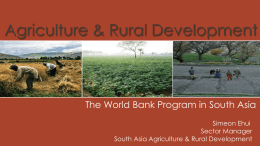 World Bank South Asia Agriculture Action Plan