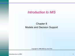 Introduction to MIS Chapter 8