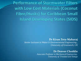 Performance of Stormwater Filters with Low Cost Materials