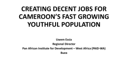 creating decent jobs for cameroon`s fast growing youthful population