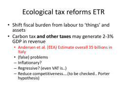Ecological tax reforms ETR