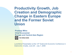 Growth of Labor Productivity and its Correlates