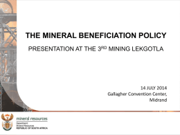 the mineral beneficiation policy