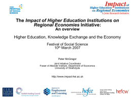 An Overview - Impact of Higher Education Institutions on Regional