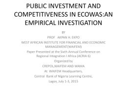 public investment and competitiveness in ecowas:an