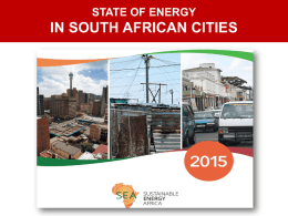 CITIES - Sustainable Energy Africa