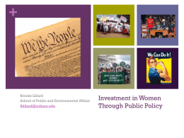 Investment in Women Through Public Policy