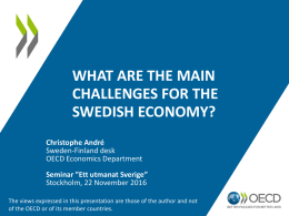 The Swedish model: challenges and how to ensure inclusive growth?
