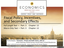 Fiscal Policy, Incentives, and Secondary Effects (15th ed.)