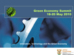 Innovation, Technology and the Green Economy
