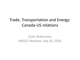 Trade, Transportation and Energy: Canada