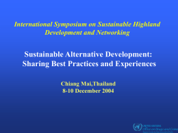 Chiang Mai,Thailand, 8-10 December 2004: Presentation