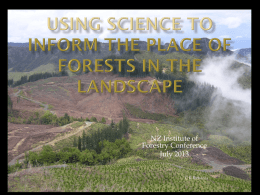 Using Science to Inform the place of Forests in the Landscape