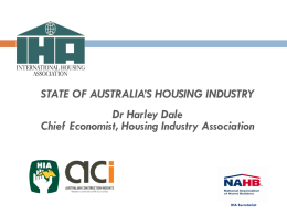 Australia, Industry Housing Association (IHA)