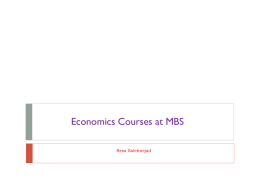 Economics Courses at MBS