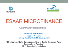 Esaar microfinance - Helping Hand for Relief and Development