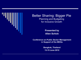Better Sharing: Bigger Pie Planning and Budgeting for Inclusive