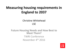 Measuring housing requirements in England to 2037