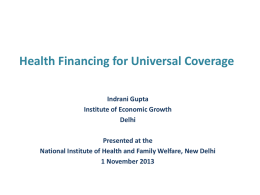 Health Care Financing - National Health Systems Resource Centre