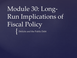 Module 30: Long-Run Implications of Fiscal Policy