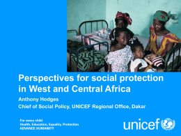Perspectives for social protection in West and Central Africa