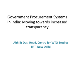 Procurement systems in India and changes over the past few years